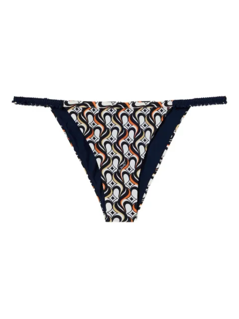 La DoubleJ Fonda geometric-print string bikini bottom White SWI0075LYC001JIV03BU03