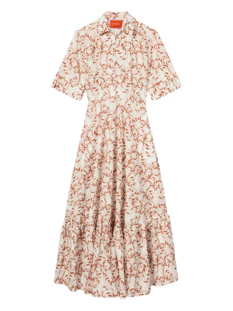 La DoubleJ San Pietro midi dress White DRE0900COT076FRN01WH01
