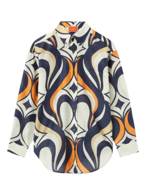 La DoubleJ Better Than Your Boyfriend's abstract-print shirt Blue SHI0133SIL010JIV04WH01