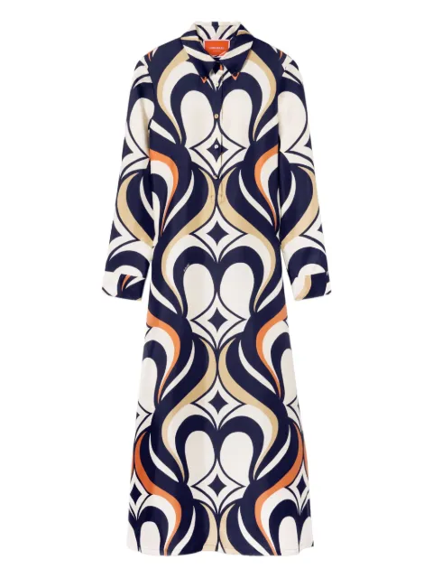 La DoubleJ abstract-print silk maxi dress White DRE0913SIL001JIV04WH01