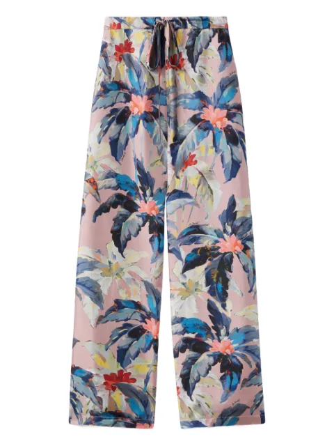 La DoubleJ floral-print wide-leg trousers Pink TRO0053SIL001TRC01PU06
