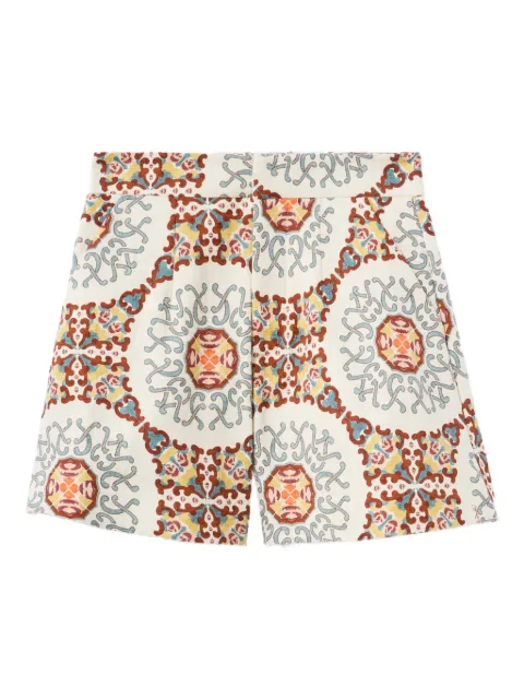 La DoubleJ Ballata medallion print shorts Neutrals TRO0010COT005BAL01WH04