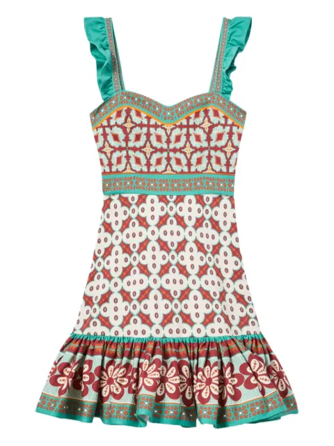 La DoubleJ Gingerbread ruffled printed mini dress Neutrals DRE0859COT037PAG01OR04
