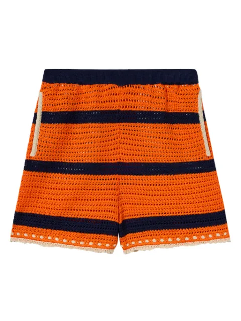 La DoubleJ striped crochet shorts Orange TRO0130KNI115VA378OR02