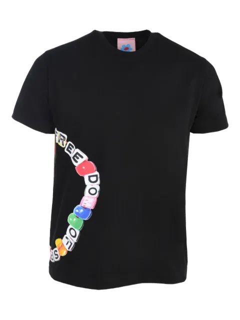 FREEDOM OF SPACE graphic-print T-shirt Black BEADTSHIRT