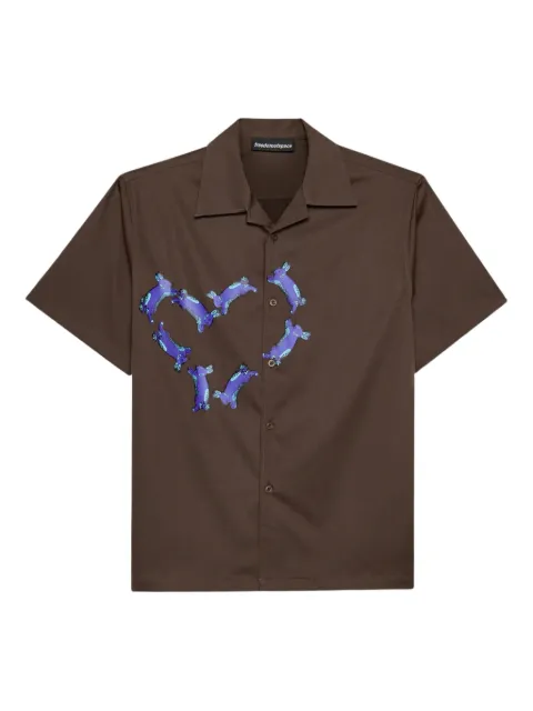 FREEDOM OF SPACE cotton shirt Brown HEARTBUNNYSHIRT