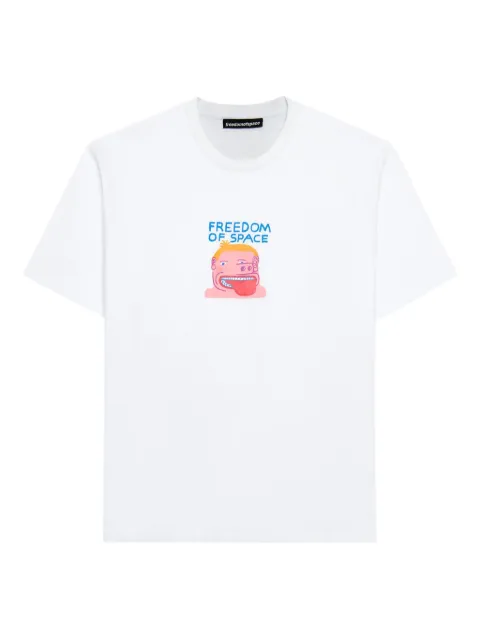 FREEDOM OF SPACE cotton T-shirt White THEMANTSHIRTS25