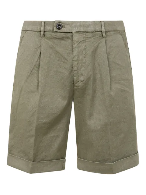 michael coal pleated cotton shorts Green MCERIOMS2951S25