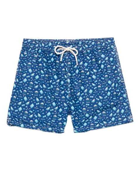 MC2 Saint Barth graphic-print swim shorts Blue LIGHTINGMICRO