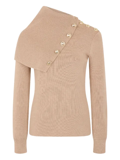Rabanne asymmetric ribbed sweater Neutrals 25AMPU284ML0285