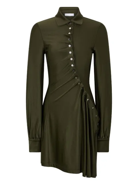 Rabanne button-embellished draped dress Green 25AJRO148VI0267