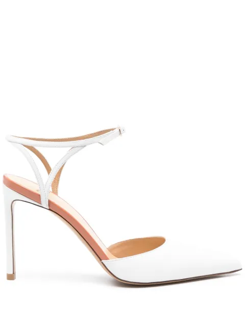 Francesco Russo 90mm leather pumps White R1P985N208313