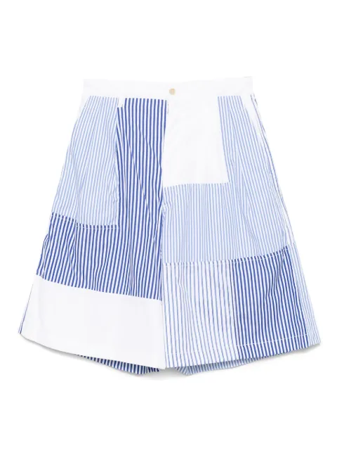 Comme Des Garçons Shirt striped panel shorts White FOP002