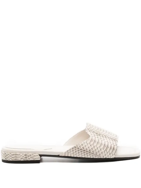 Jimmy Choo Dina snakeskin-print sandals Neutrals DINAFLATAYQ