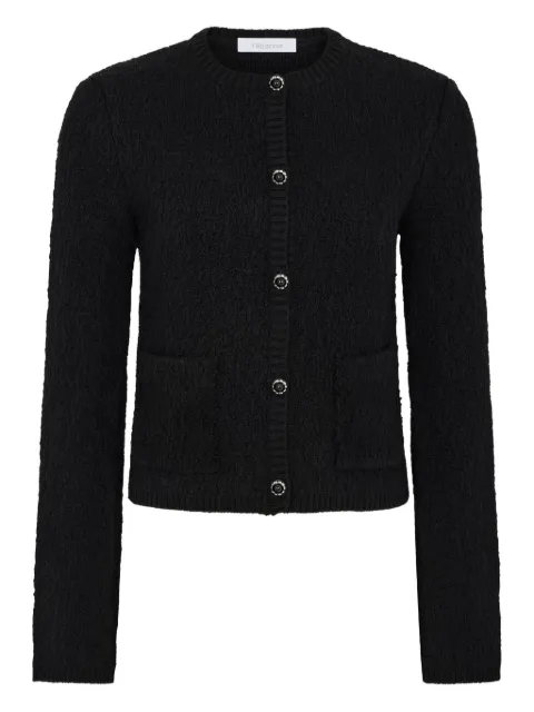 Rabanne textured button-up cardigan Black 25AMPU056ML0323