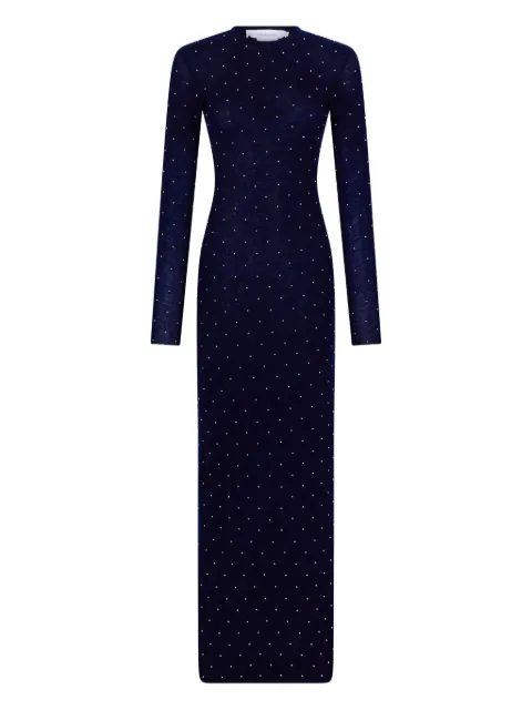 Rabanne beaded long-sleeve gown Blue 25AMRO156ML0322