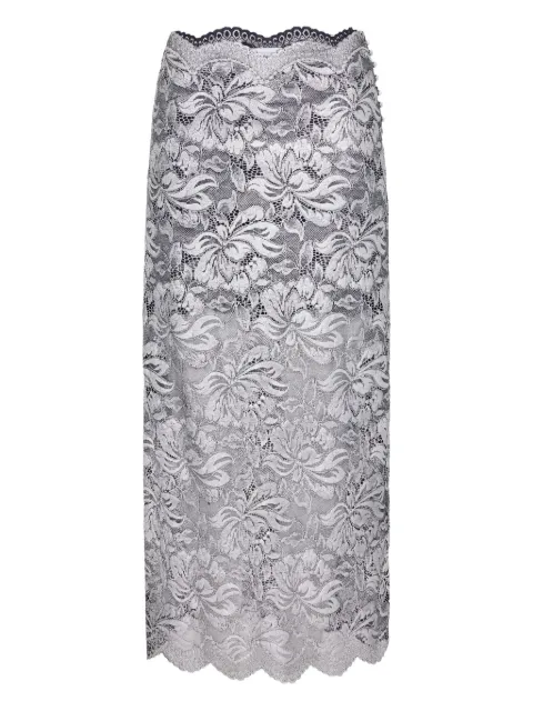Rabanne floral-lace midi skirt Grey 25AJJU598PA0244