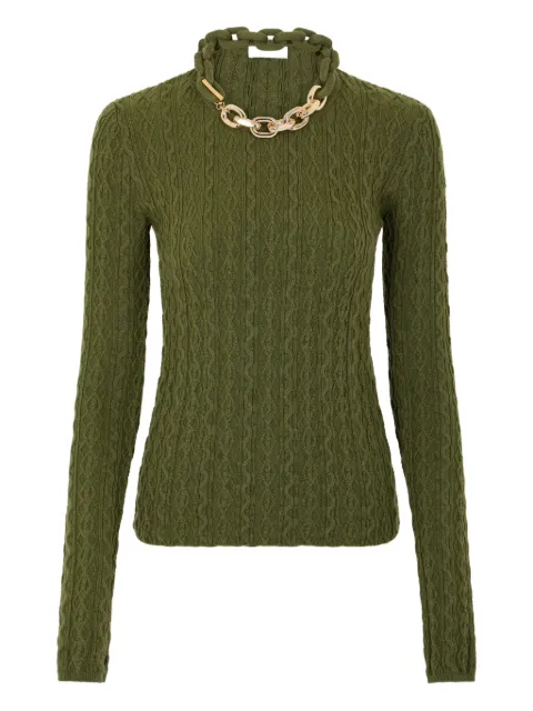 Rabanne cable-knit top Green 25AMPU049ML0320