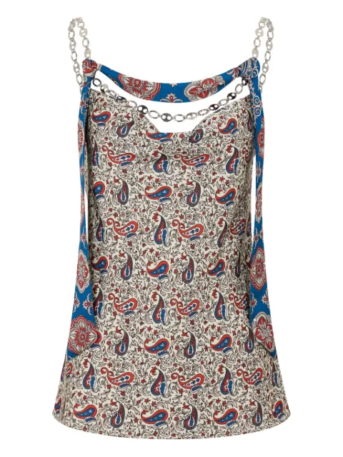 Rabanne paisley-print top Neutrals 25ACTO110PO0337