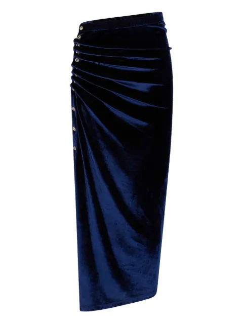 Rabanne ruched velvet midi skirt 25AJJU515VI0338