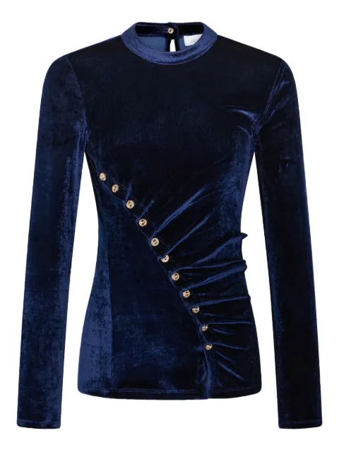 Rabanne draped velvet top Blue 25AJTO708VI0338