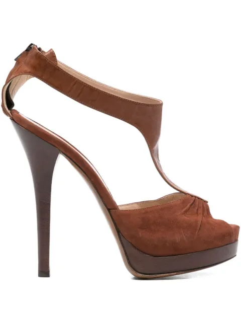 Fendi Pre-Owned 2010 150mm T-strap sandals Brown FE350TC