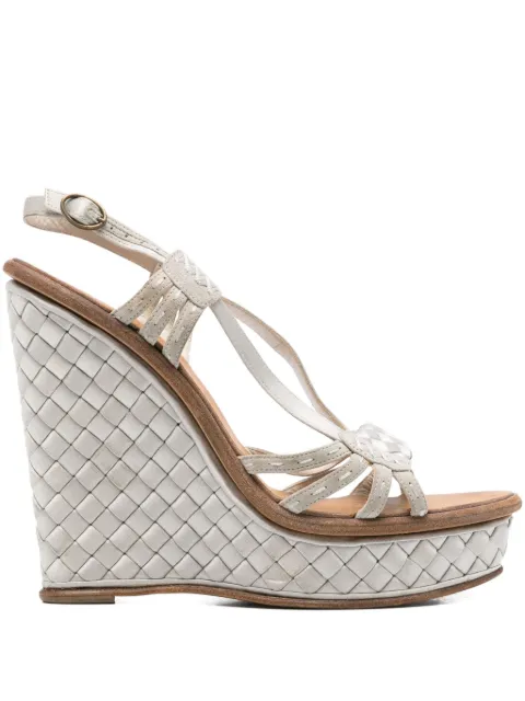 Bottega Veneta Pre-Owned 2000 145mm woven sandals Grey BV380TB