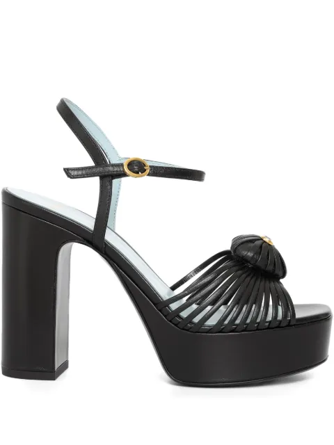 Valentino Garavani Coeur Royal platform sandals in kidskin 115mm Black WS0LY2DMD