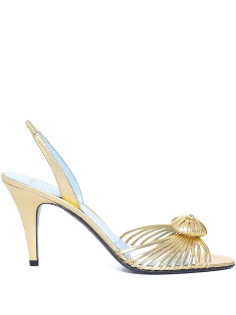 Valentino Garavani Coeur Royal sandals in laminated nappa leather 85mm Neutrals WS0LU8RUR