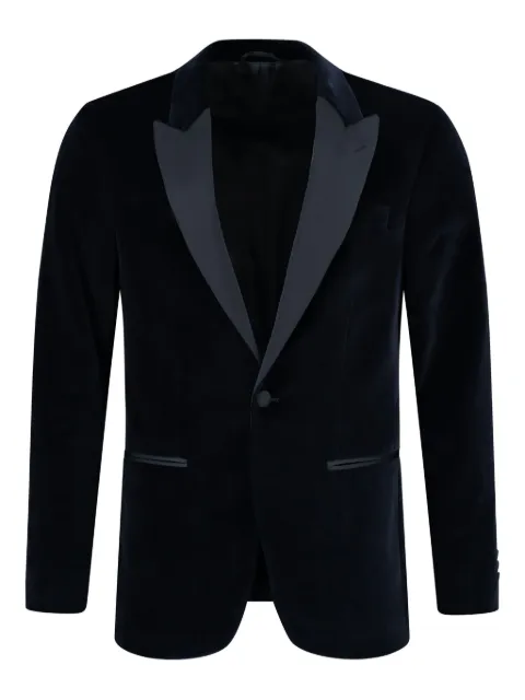 Hackett London satin-trim blazer Blue HM4428