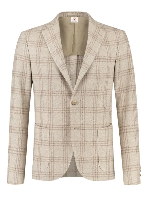 Luigi Borrelli checked single-breasted blazer Neutrals G17316