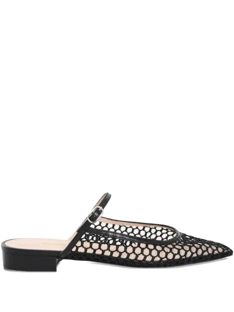 Andrea Wazen 15mm net ballerina mules Black JULMU015LNEBLAPS25
