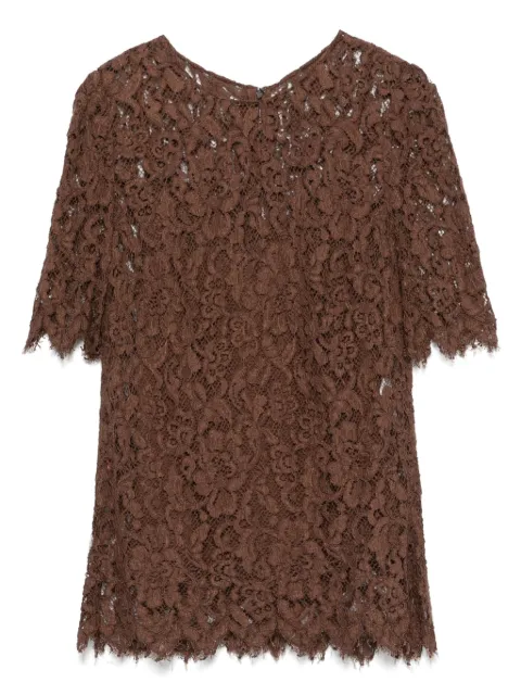 Dolce & Gabbana Pre-Owned 2000s floral-lace blouse Brown HOLADG131A