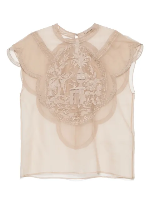 Elie Saab embroidered blouse Neutrals TO159NS25ORE02