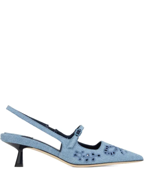 Jimmy Choo Didi embroidered slingback pumps Blue DIDI45DXY