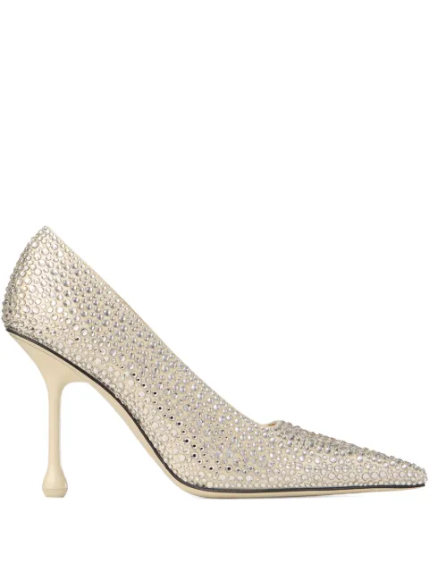 Jimmy Choo 95mm Ixia leather pumps Neutrals IXIA95JVB