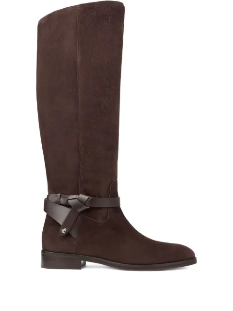 Jimmy Choo Lawton knotted leather strap boots Brown J000178458