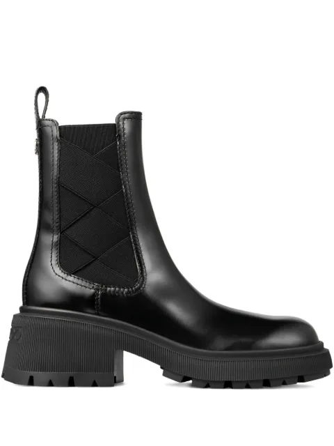 Jimmy Choo 50mm Louri Combat leather boots Black LOURICOMBATFLATXXF