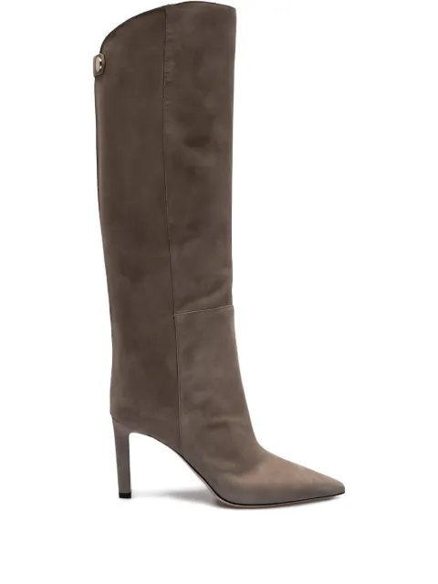 Jimmy Choo Alizze 85mm pointed-toe knee-high boots Neutrals ALIZZEKB85SUE