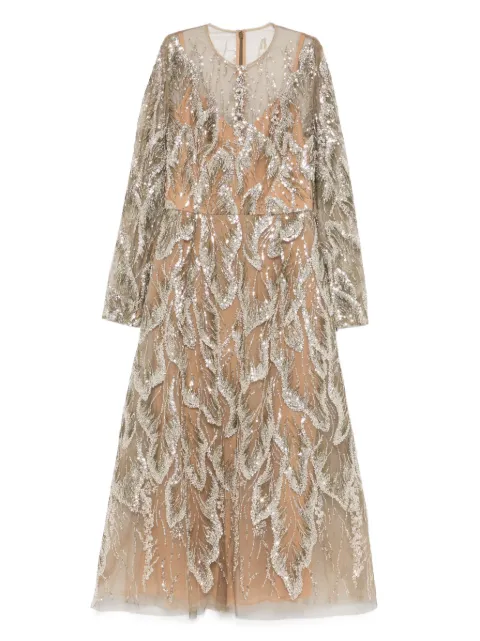 Elie Saab embroidered tulle dress Green D0615NS25YA037