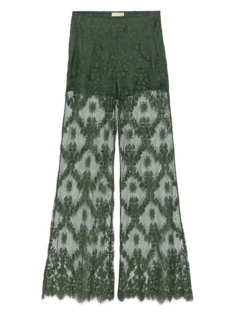 Elie Saab silk trousers Green P0111NS25LA003
