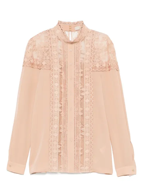 Elie Saab laced shirt Neutrals TO163NS25SIL01