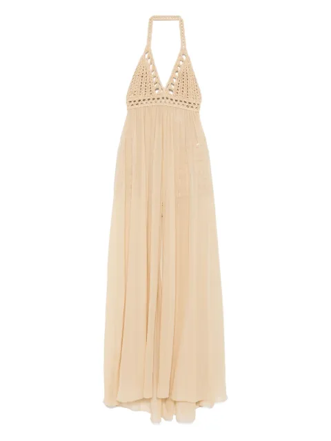 Elie Saab crochet maxi dress Neutrals D0714NS25CK003