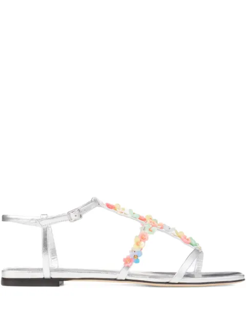 Jimmy Choo Gwyn/Daisy sandals Silver GWYNDAISYFLATEQN