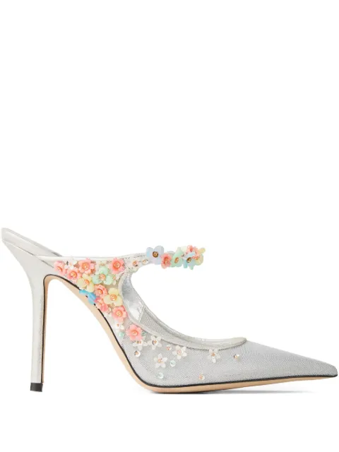 Jimmy Choo 100mm Bing Daisy pumps Silver BINGDAISY100GHM
