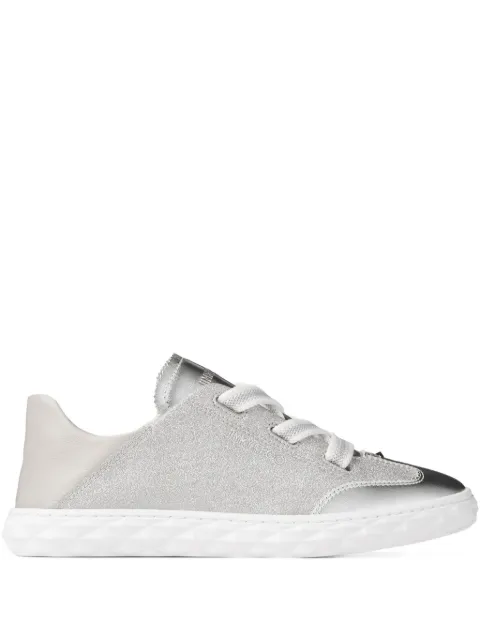 Jimmy Choo Diamond embroidered-logo sneakers Silver DIAMONDLIGHTFLEXFQJK