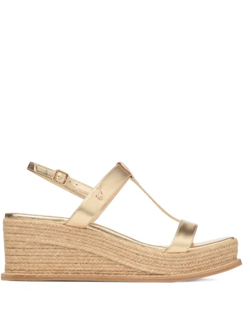 Jimmy Choo Theia Wedge 60 heeled espadrilles Gold THEIAWEDGE60MNA