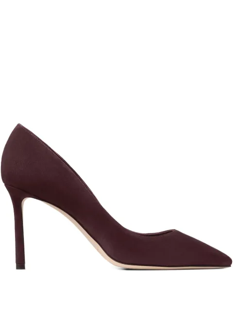 Jimmy Choo 85mm Romy pointed-toe suede pumps Red ROMY85KDU