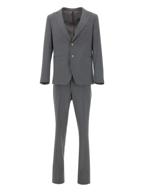 Santaniello mélange-effect suit Grey E3392F94P