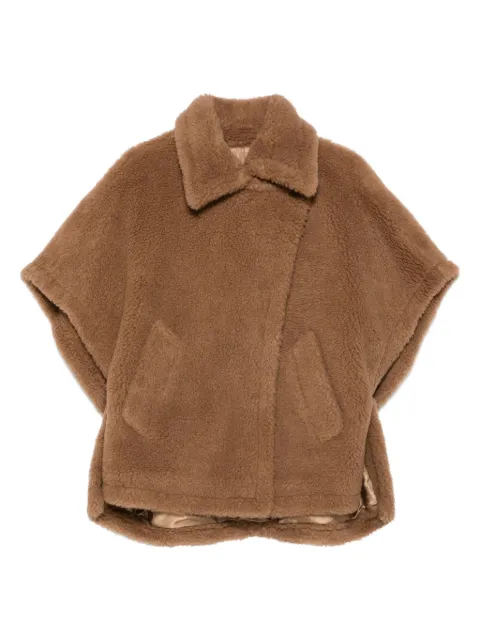 Max Mara teddy double-breasted cape jacket Brown 2624736052600
